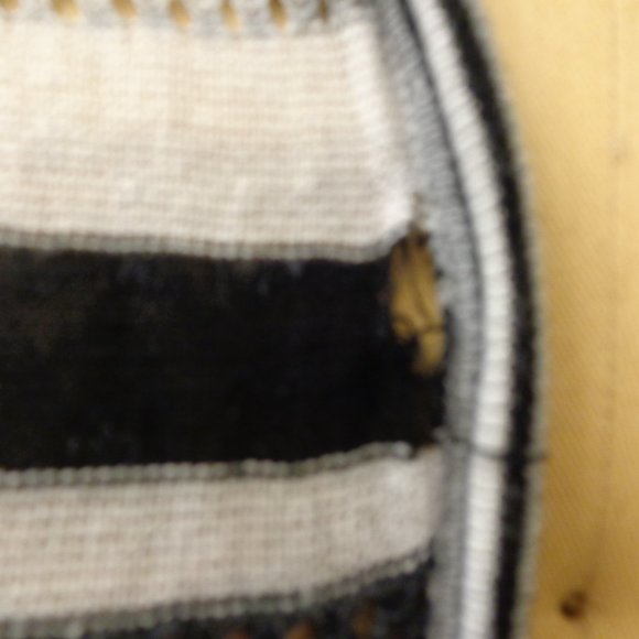 BCBGENERATION Black and White Striped Cardi-Wrap Cardigan - Picture 7 of 8